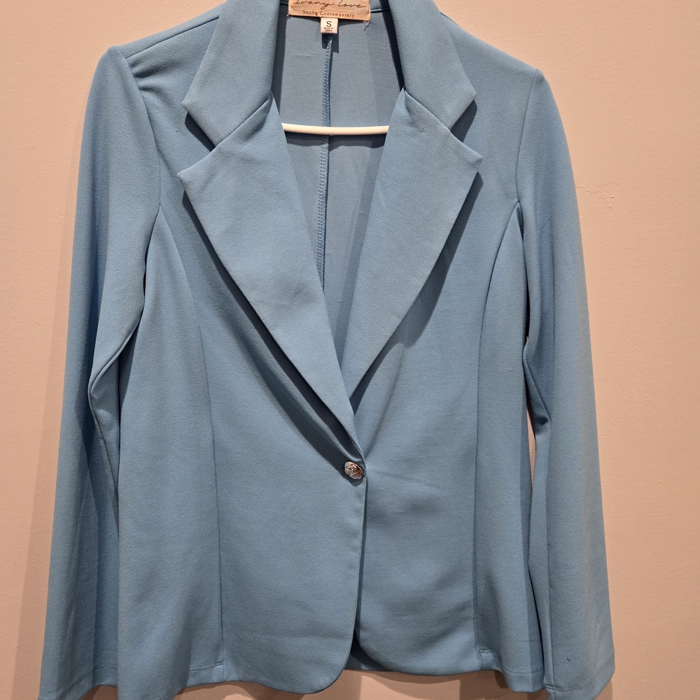 Light Blue Women's Blazer Jacket